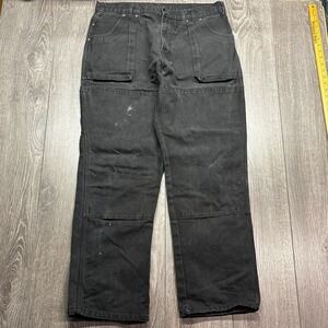 Vintage Dickies Double Knee Canvas Pants 36 x 32 Black Workwear Streetwear
